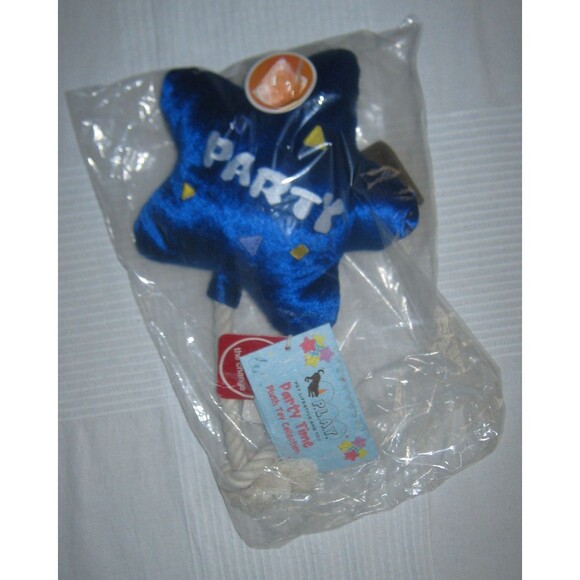 Party Dog Toy Blue Star P.L.A.Y. Best Day Blue Balloon Plush Squeaky Tug Rope - Picture 3 of 3